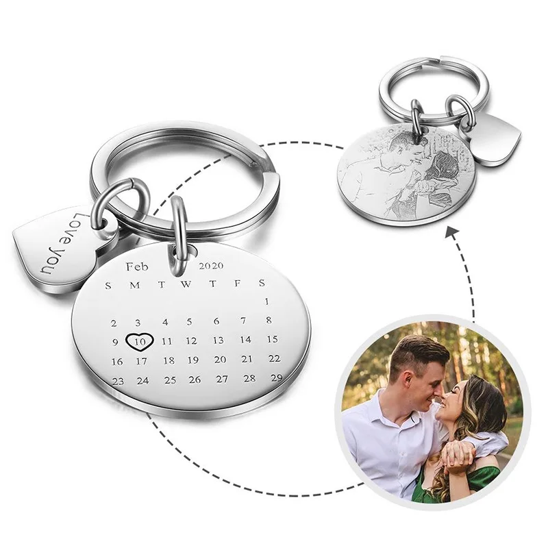 Custom Star Map - Personalized Stainless Steel Photo Keyrings Custom