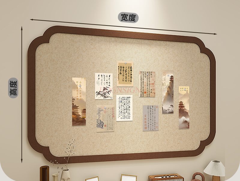 Engraved Wood Frame - 1pcs National style felt board photo