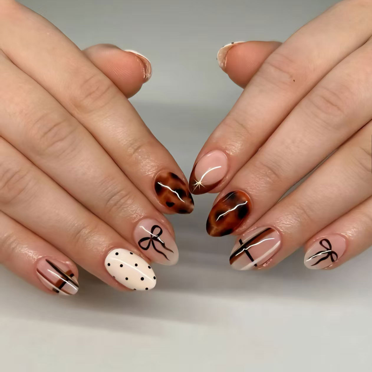 24pcs Flower False Nails Brown - đánh giá và giá Pressed Flower Art