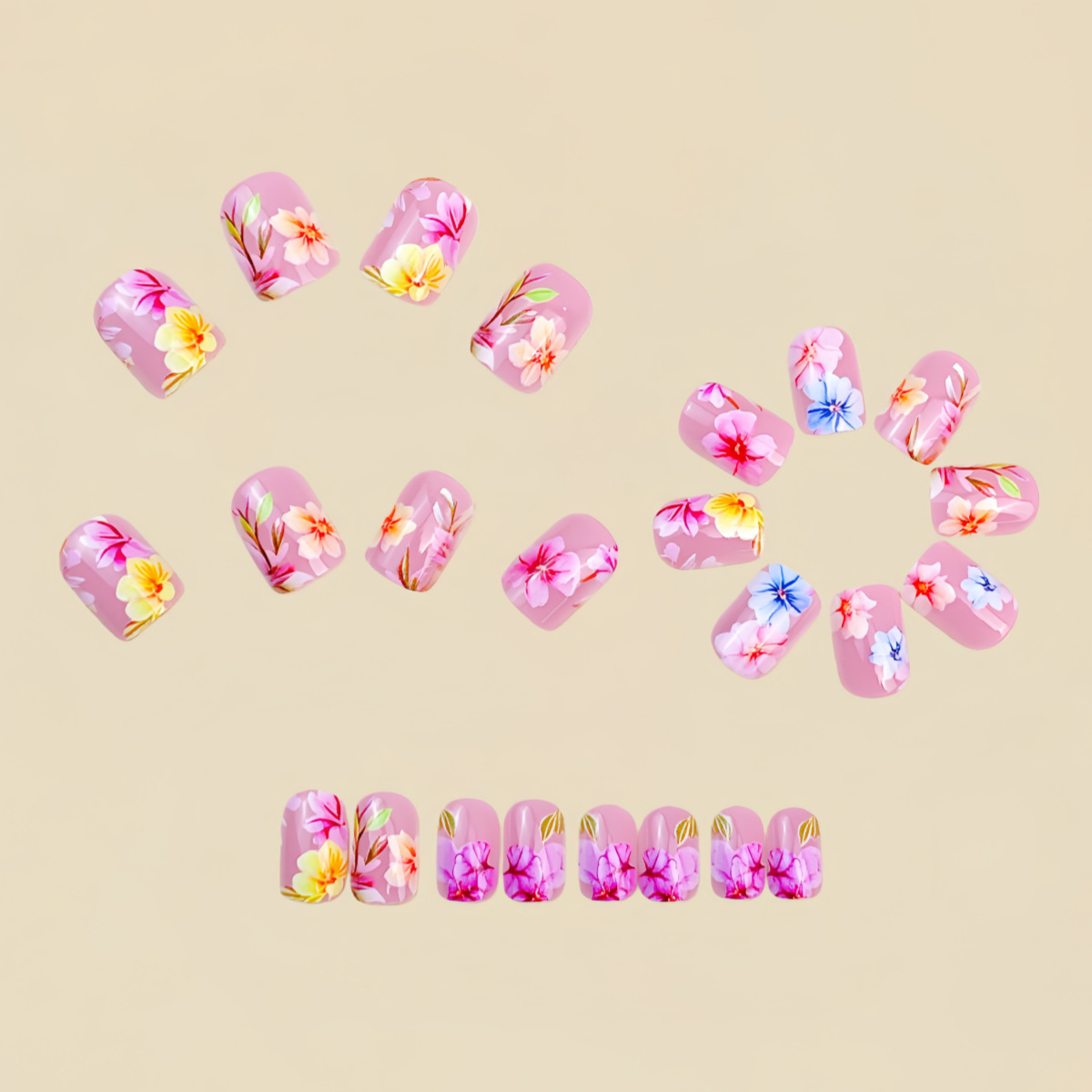 Medium Fake Nails for Women Gi - đánh giá và giá Pressed Flower Art