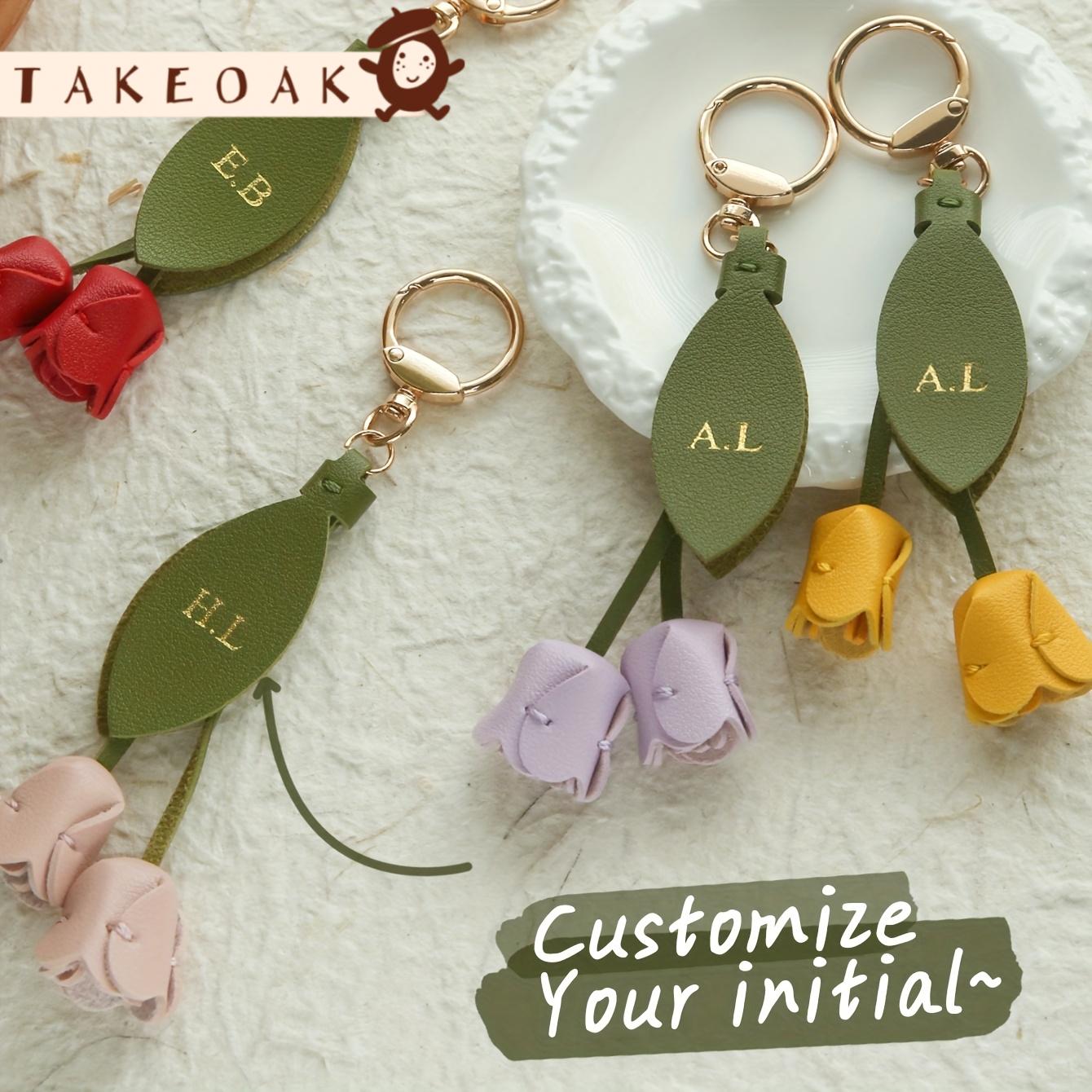 Customized Initals Leather Tul - đánh giá và giá Monogram Keychain Leather
