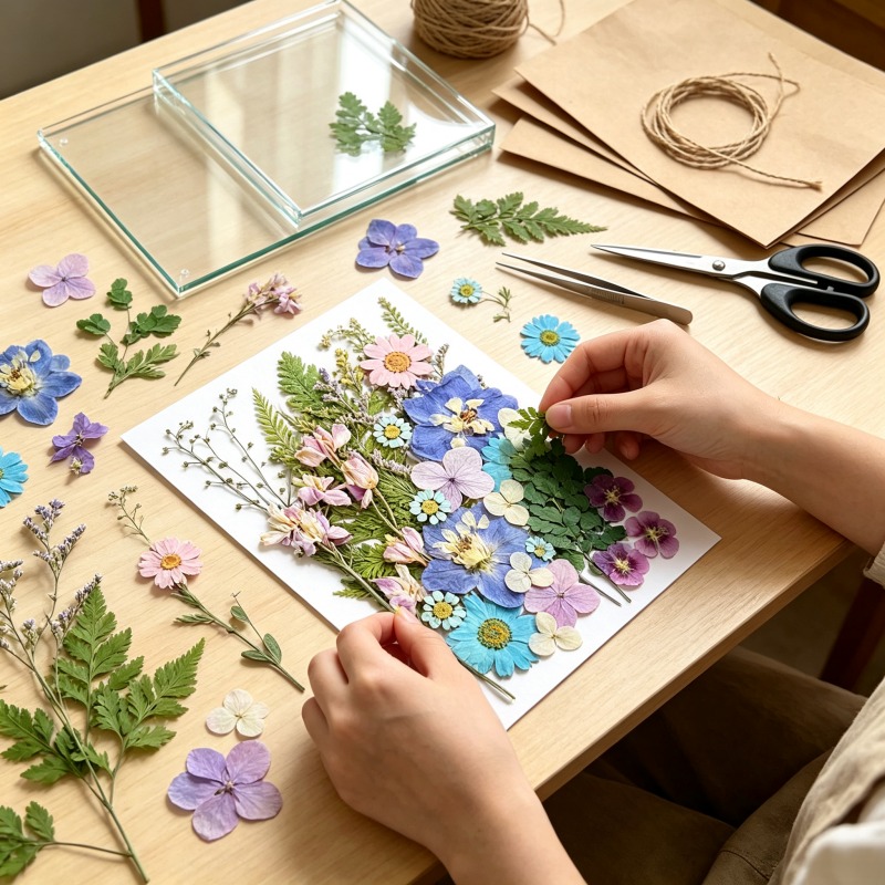 Mixed Pressed Dried Flower Kit - đánh giá và giá Dried Flower Bookmark