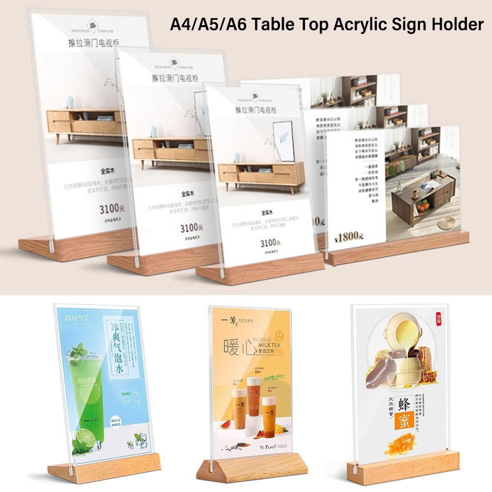 Durable Acrylic Table Top Sign - đánh giá và giá Engraved Wood Frame