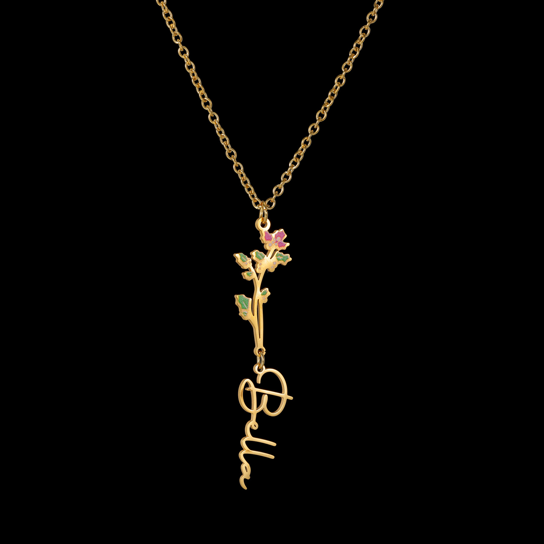 Acheerup Custom Name Necklace  - đánh giá và giá Birth Flower Necklace