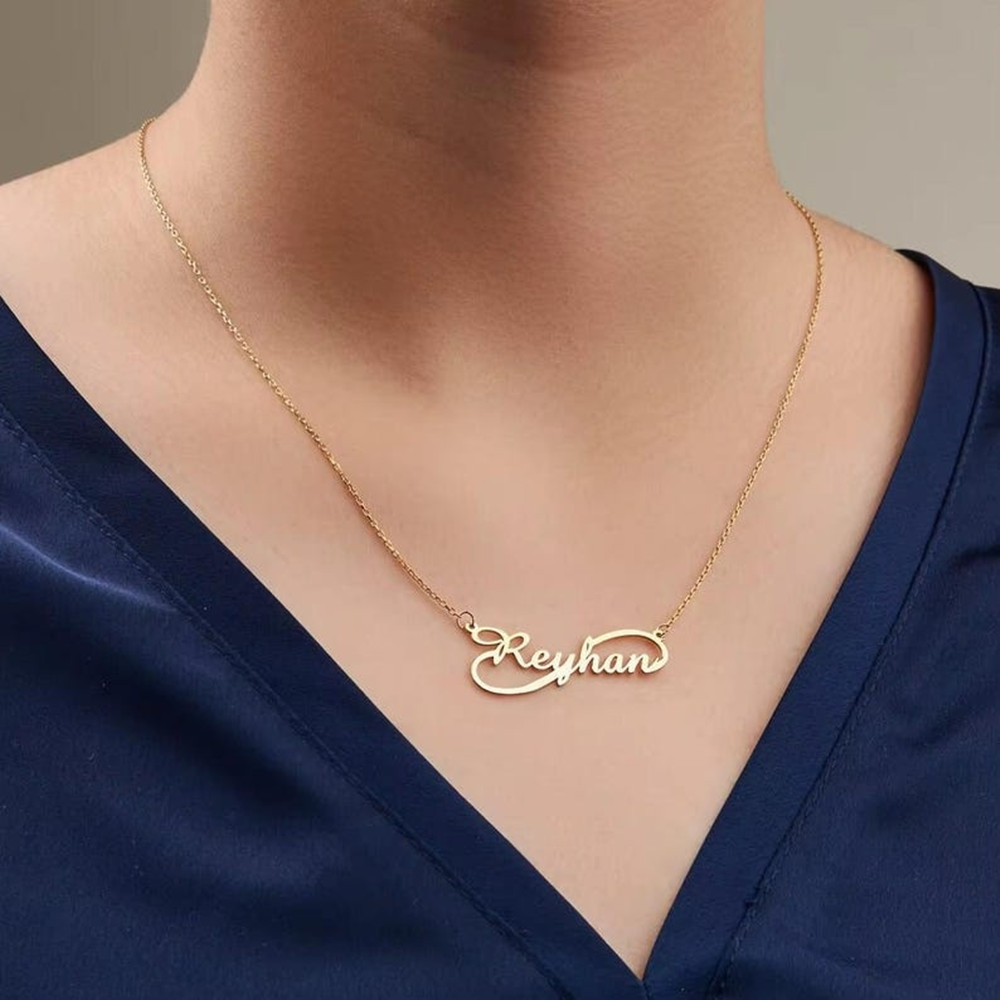 Custom Infinity Name Necklace  - đánh giá và giá Birth Flower Necklace